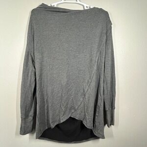 Crane Womens XL Gray Wrap Pullover‎ Sweater Long Sleeve Modal Cowl Neck NWT